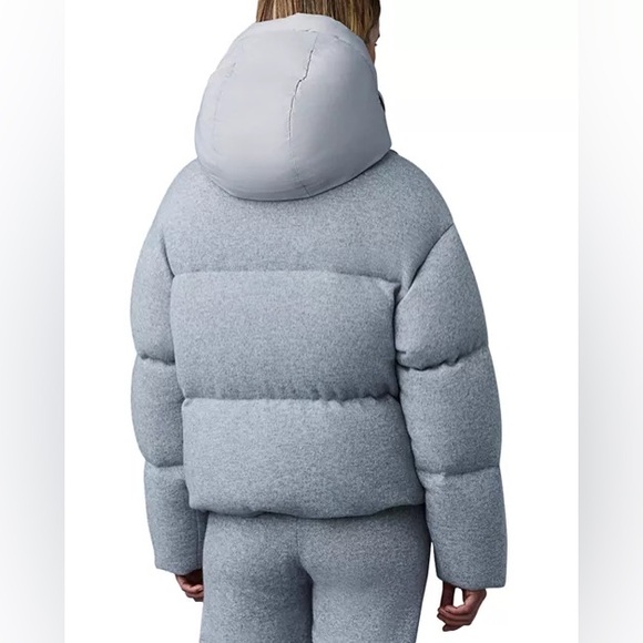 NWT Mackage Tessy Wool & Cashmere Down Jacket Sz M $1790 Light Grey Mix - Picture 3 of 9